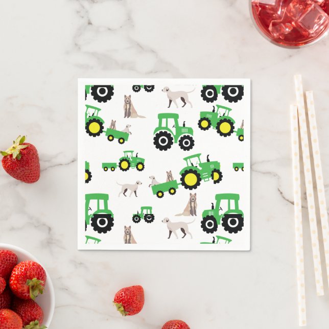 Tractor Birthday Party Napkins Farm Theme (Insitu)