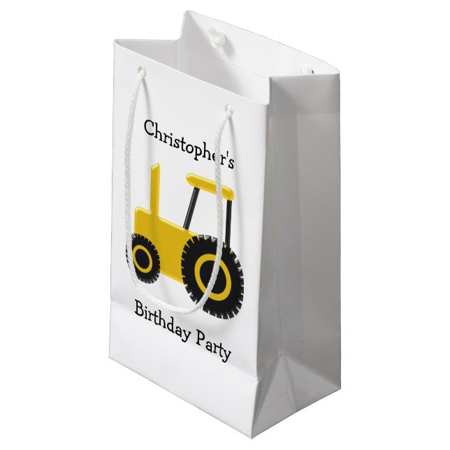 Tractor Birthday Small Gift Bag (Front Angled)