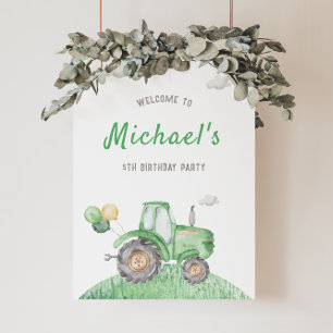 Tractor Birthday Welcome Sign (Foam Board)