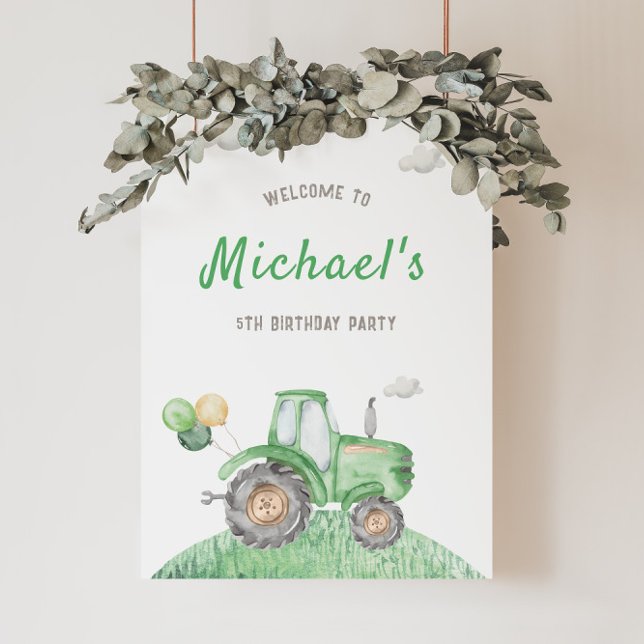Tractor Birthday Welcome Sign (Foam Board) (Creator Uploaded)