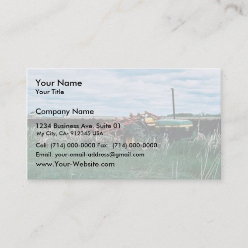 Tractor Bogs plowing wetlands Business Card