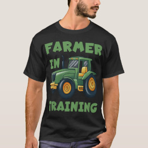 Tractor Boy Farmer In Training Tractor Graph T-Shirt