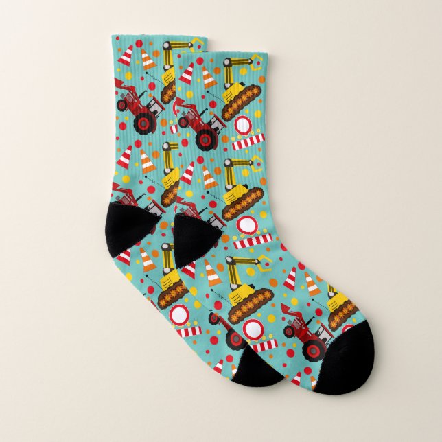 Tractor, Bulldozer and Polka Dots Socks (Pair)