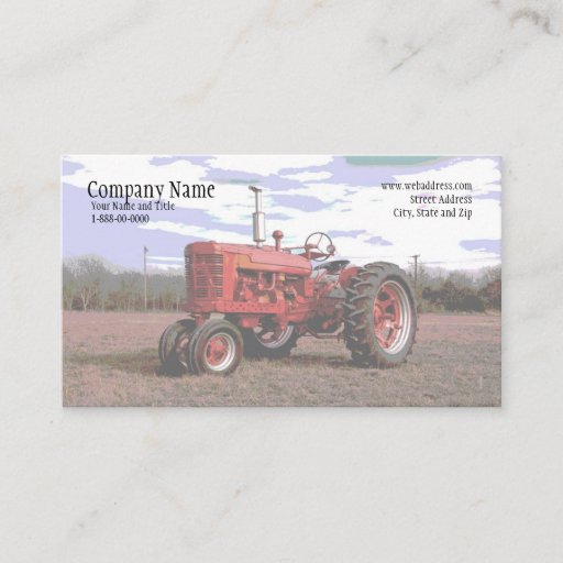 Customizable Tractor Business Card