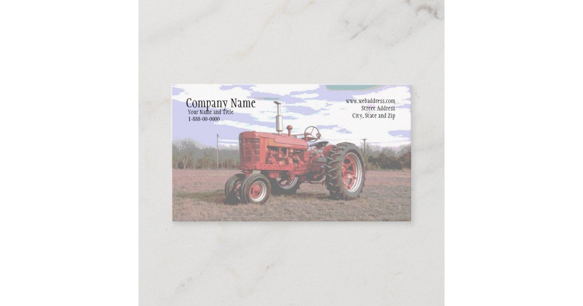 Tractor Business Card Zazzle