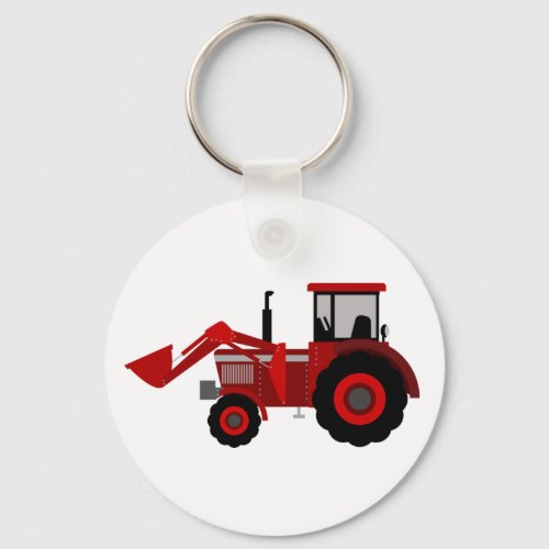 Tractor Button Keychain