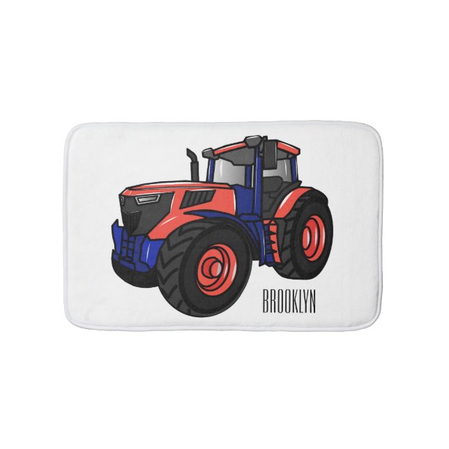 Tractor cartoon illustration  bath mat (Front)