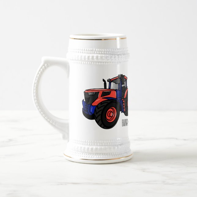 Tractor cartoon illustration  beer stein (Left)