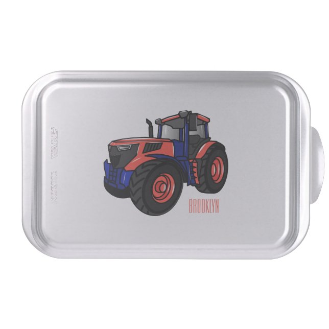 Tractor cartoon illustration  cake pan (Front)
