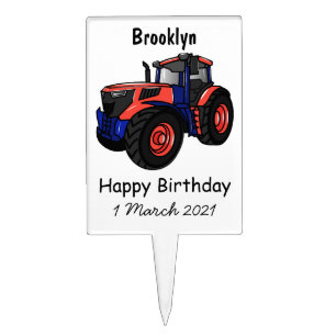 Tractor cartoon illustration cake topper