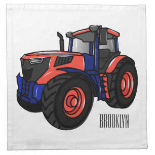 Tractor cartoon illustration cloth napkin