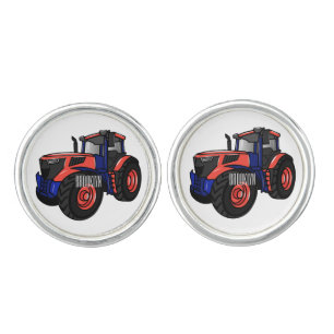 Tractor cartoon illustration cufflinks