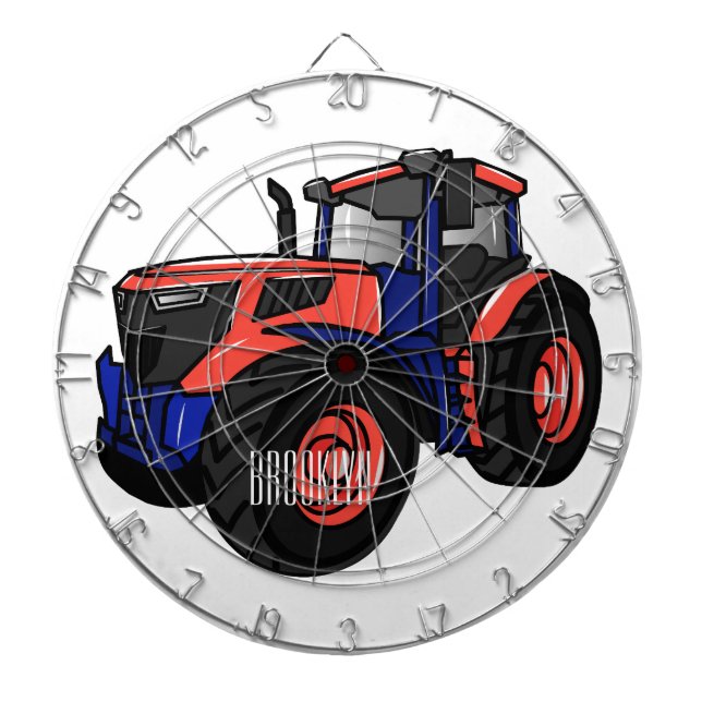Tractor cartoon illustration  dart board (Front)