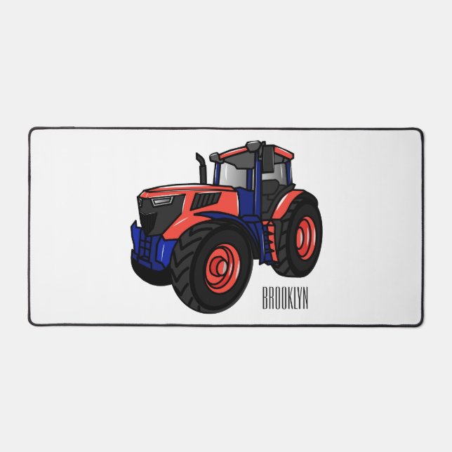 Tractor cartoon illustration  desk mat (Front)