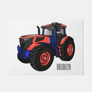 Tractor cartoon illustration doormat