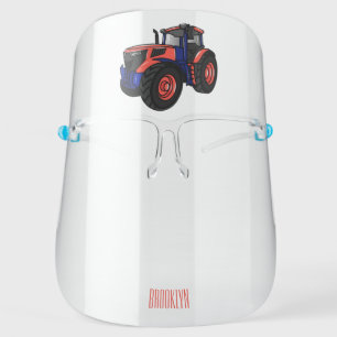 Tractor cartoon illustration face shield