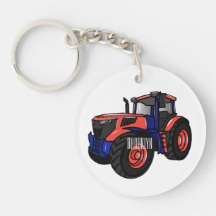 Tractor cartoon illustration  keychain