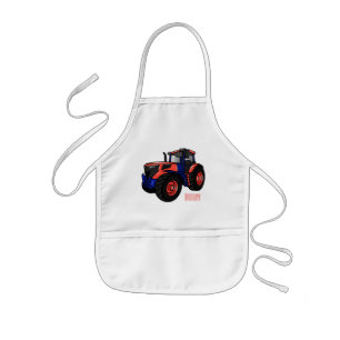 Tractor cartoon illustration kids' apron