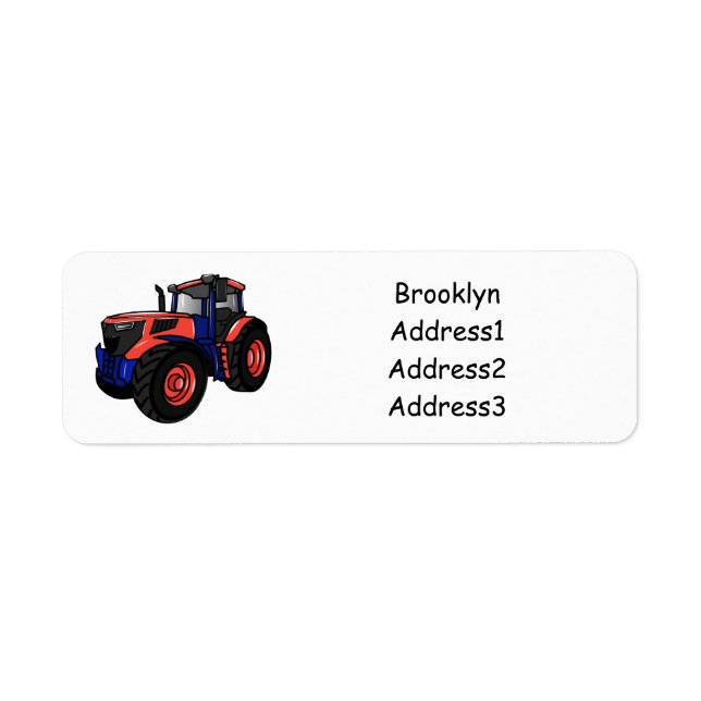 Tractor cartoon illustration label (Front)