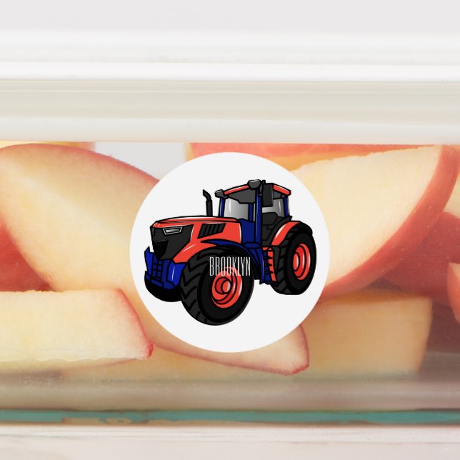 Tractor cartoon illustration  labels (Affixed)