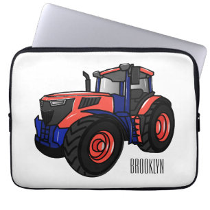 Tractor cartoon illustration laptop sleeve