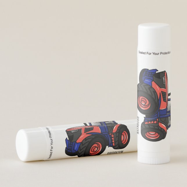 Tractor cartoon illustration  lip balm (Front)