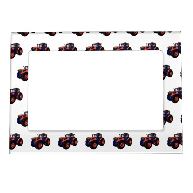 Tractor cartoon illustration  magnetic frame (Front)