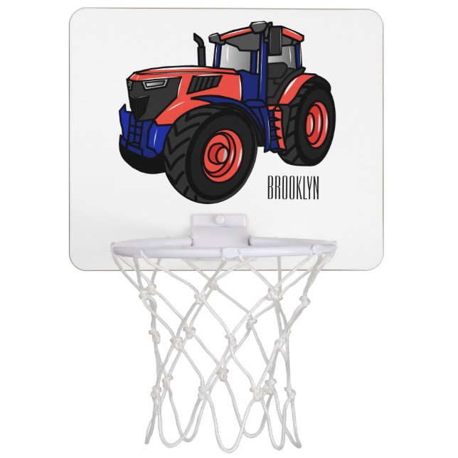 Tractor cartoon illustration  mini basketball hoop (Front)