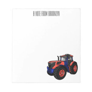 Tractor cartoon illustration notepad