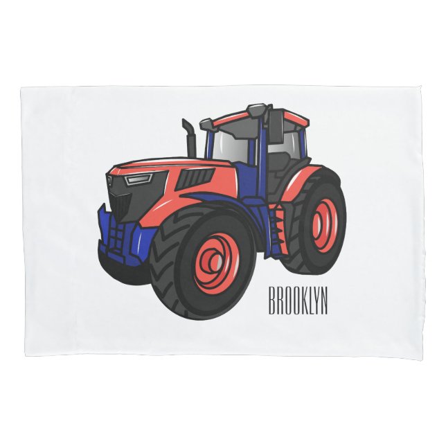 Tractor cartoon illustration  pillow case (Front)