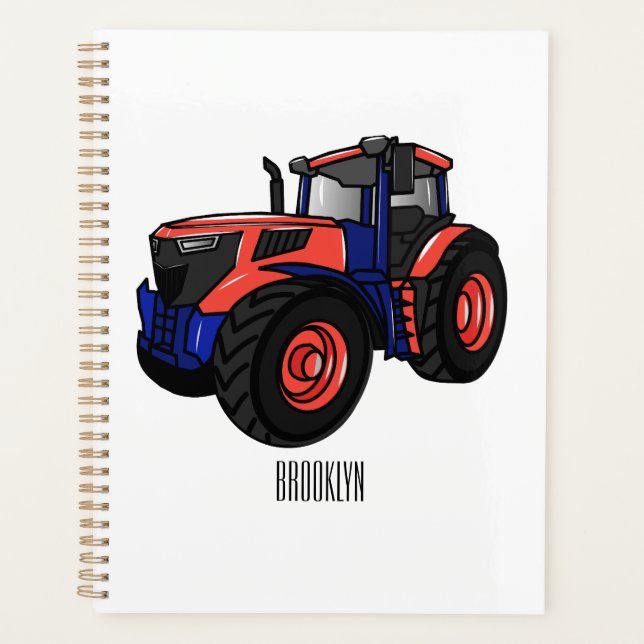 Tractor cartoon illustration  planner (Front)
