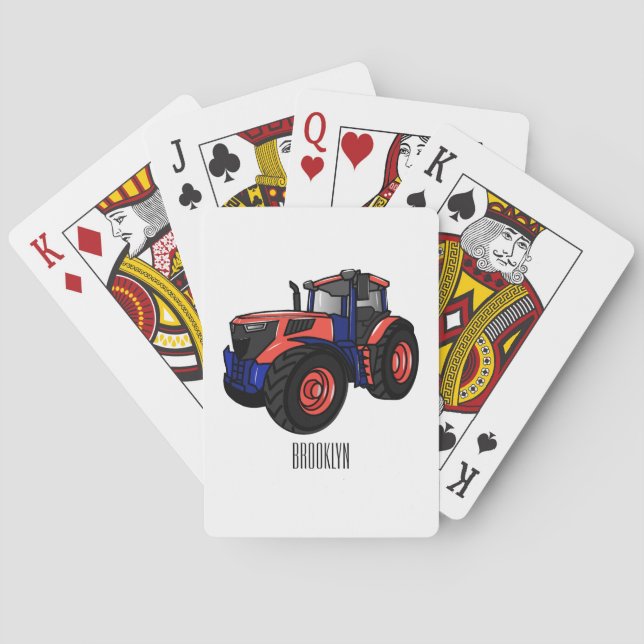 Tractor cartoon illustration  poker cards (Back)