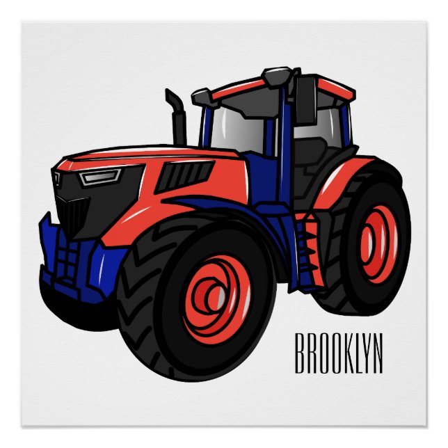 Tractor cartoon illustration  poster (Front)