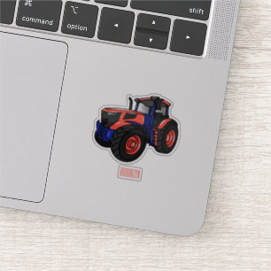 Tractor cartoon illustration  sticker