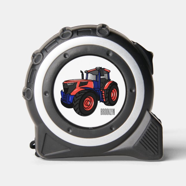 Tractor cartoon illustration  tape measure (Front)