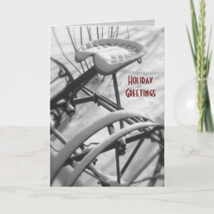 Tractor Christmas Card: Old Tractor Seat Holiday Card