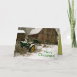 Tractor Christmas Card: Tractor &amp; Cart Holiday Card at Zazzle