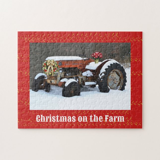 Tractor Christmas Farm Style Fun Puzzle (Horizontal)