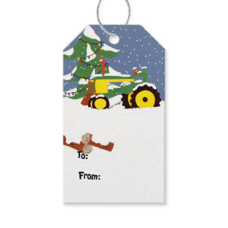Tractor Christmas Gift Tags