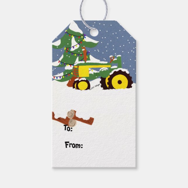 Tractor Christmas Gift Tags (Front)