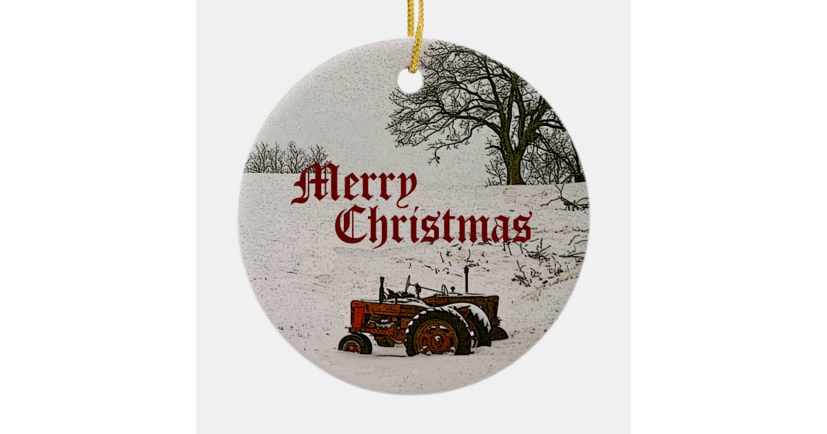 Tractor Christmas Ornament Zazzle