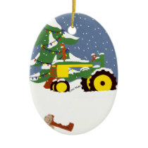 Tractor Christmas Tree Ornament