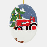 Tractor Christmas Tree Ornament at Zazzle
