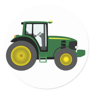 tractor classic round sticker