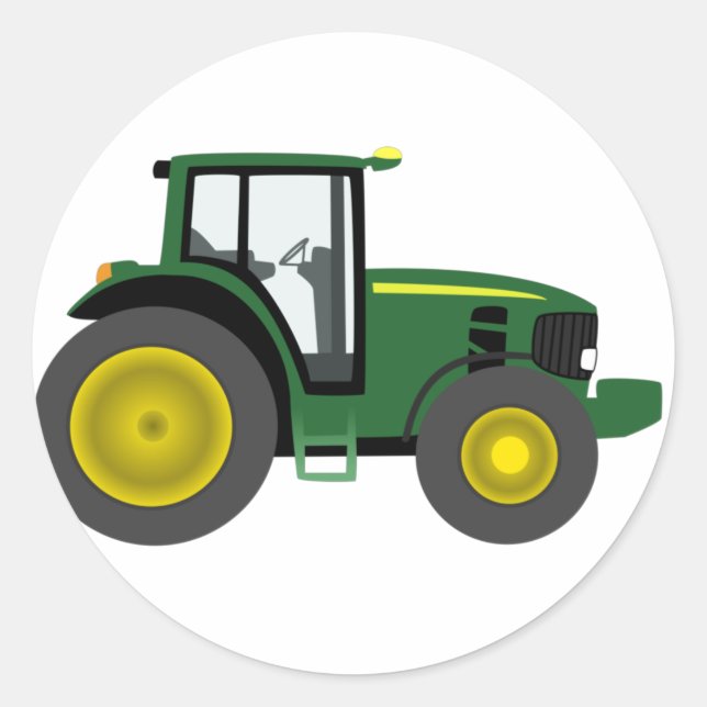 tractor classic round sticker (Front)