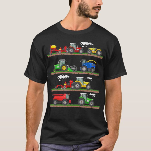 Tractor combine harvester farm agricultural T-Shirt (Front)