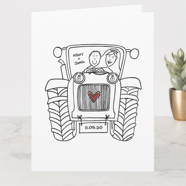 Tractor Country Wedding Card (Small Plant)