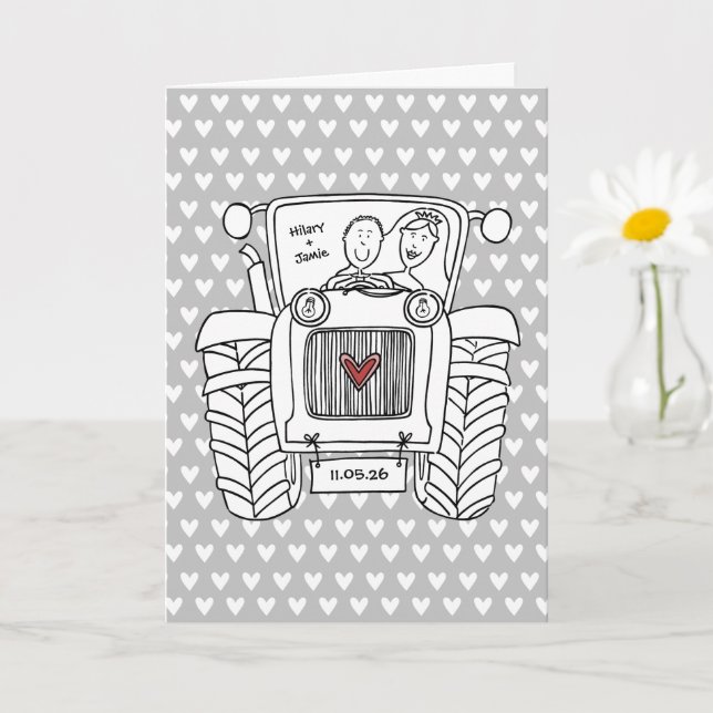 Tractor Country Wedding Card (Small Plant)