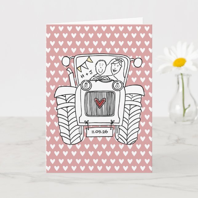 Tractor Country Wedding Card (Small Plant)