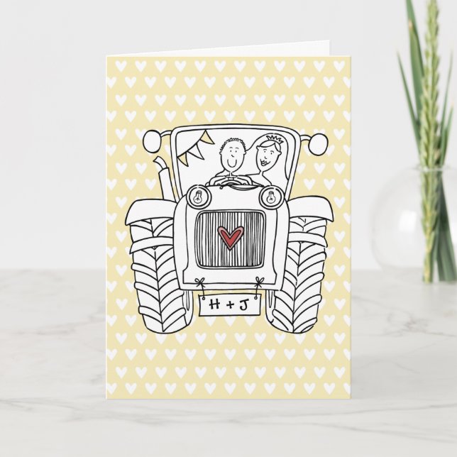 Tractor Country Wedding Card (Front)